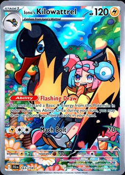 2025 Pokemon Jtg En-Journey Together #163 Iono's Kilowattrel Illustration Rare