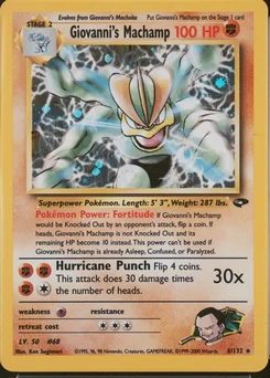 2000 Pokemon Gym Challenge #6 Giovanni's Machamp Holo