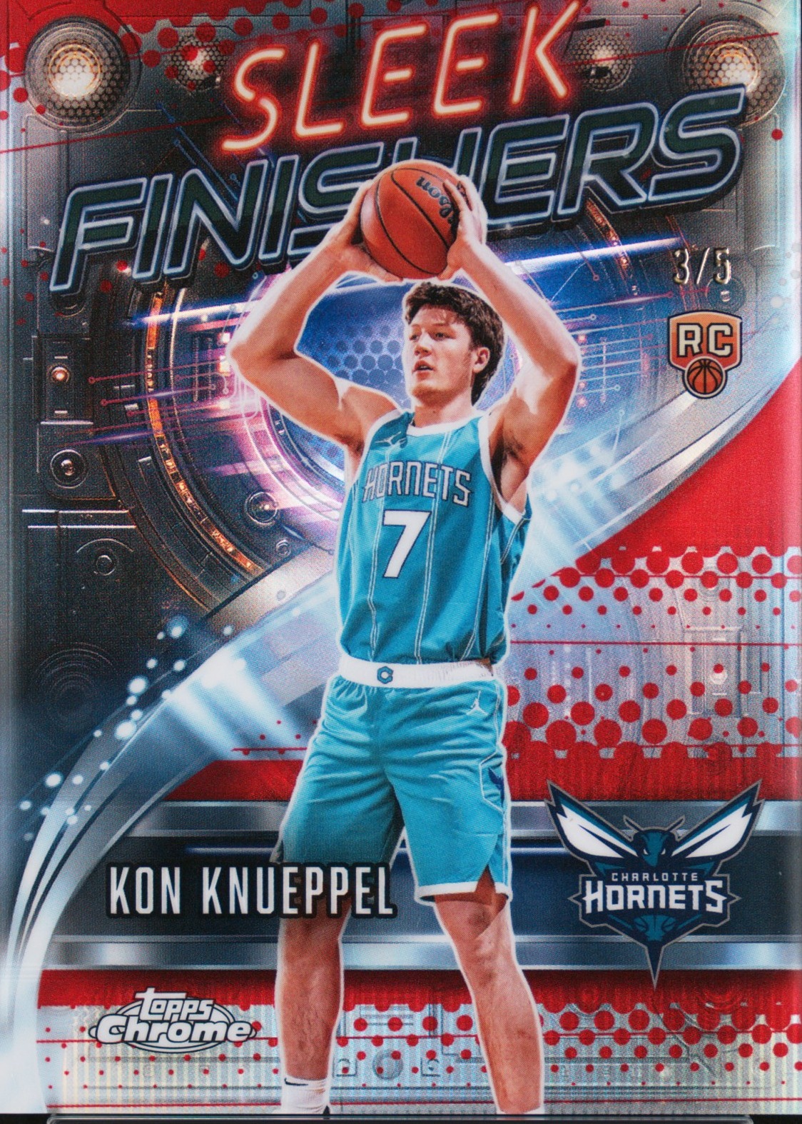 2025 Topps Chrome Sleek Finishers #SF-24 Kon Knueppel Red Refractor