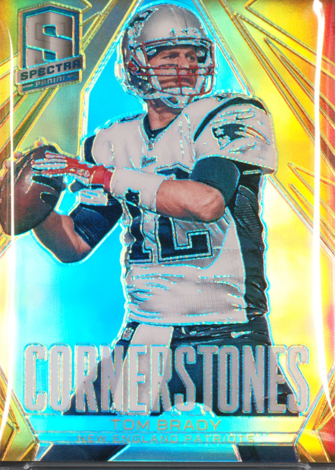 2014 Panini Spectra Cornerstones Prizm #15 Tom Brady Gold