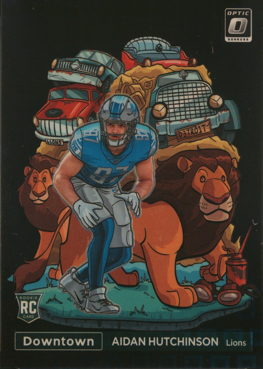2022 Panini Donruss Optic Downtown #DTAH Aidan Hutchinson Black Pandora