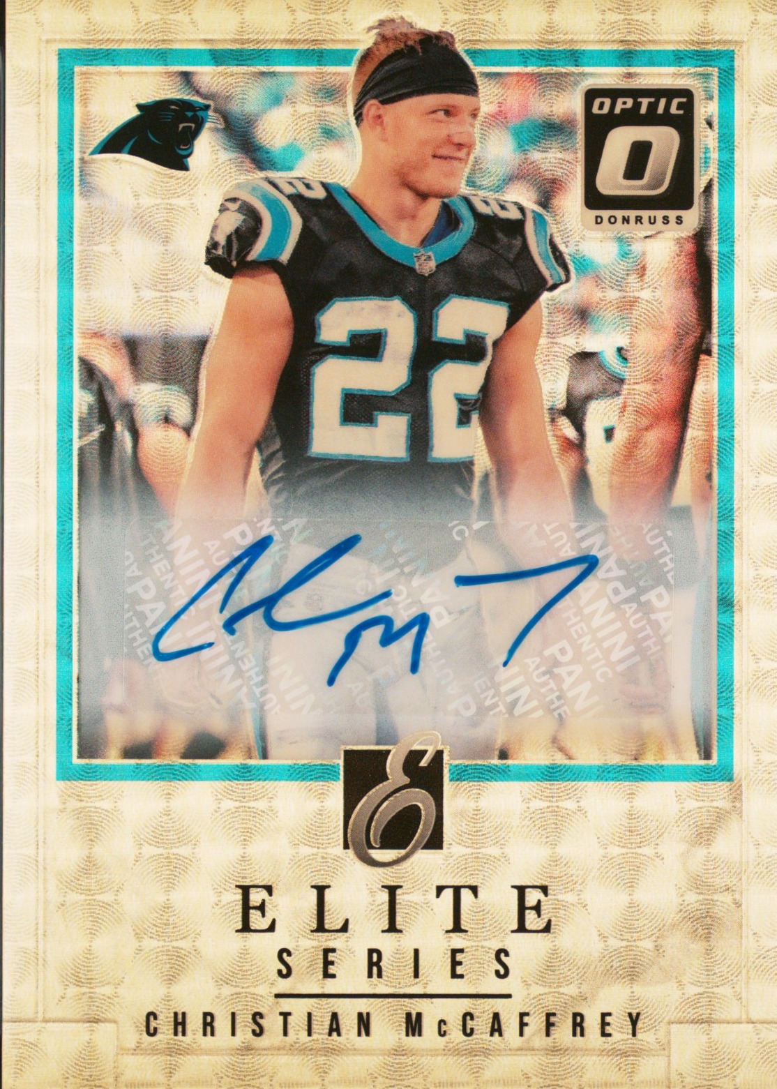 2018 Panini Donruss Optic Elite Series Autographs #ESCM Christian Mccaffrey Gold Vinyl 1/1