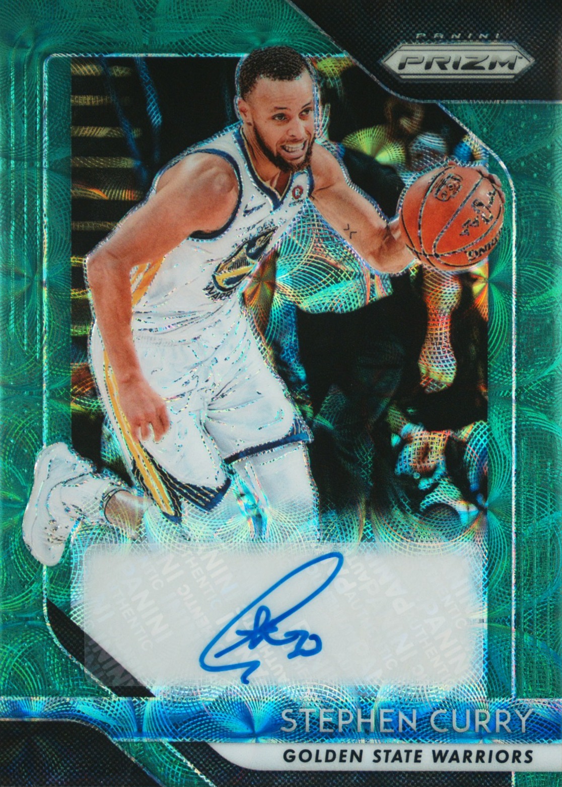 2018 Panini Prizm Signatures #SSCY Stephen Curry Choice Prizm-Green