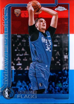 2025 Topps Chrome #251 Cooper Flagg Red White and Blue Refractor