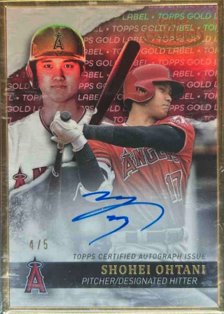 2020 Topps Gold Label Framed Autographs Red #GLASO Shohei Ohtani/5