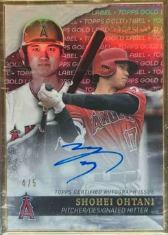 2020 Topps Gold Label Framed Autographs Red #GLASO Shohei Ohtani/5