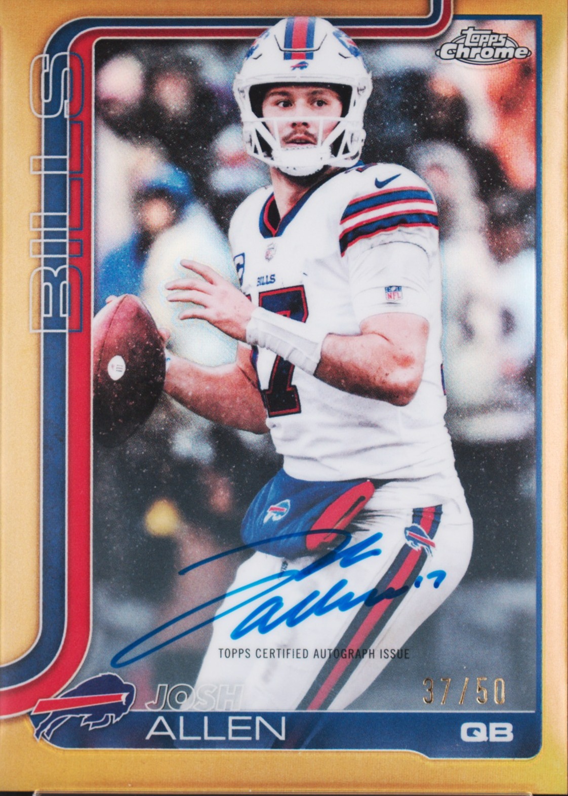 2025 Topps Chrome Autographs #JAL Josh Allen Gold Refractor