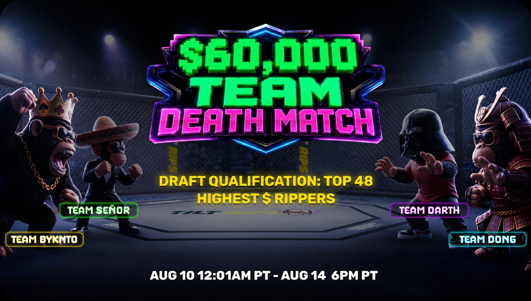 Team Death Match: $60,000 team draft qualification, August 10–14